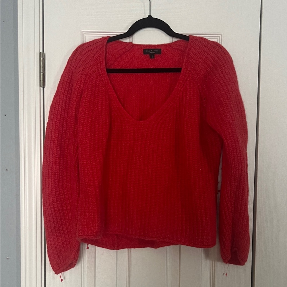 Rag & Bone crop Red Sweater